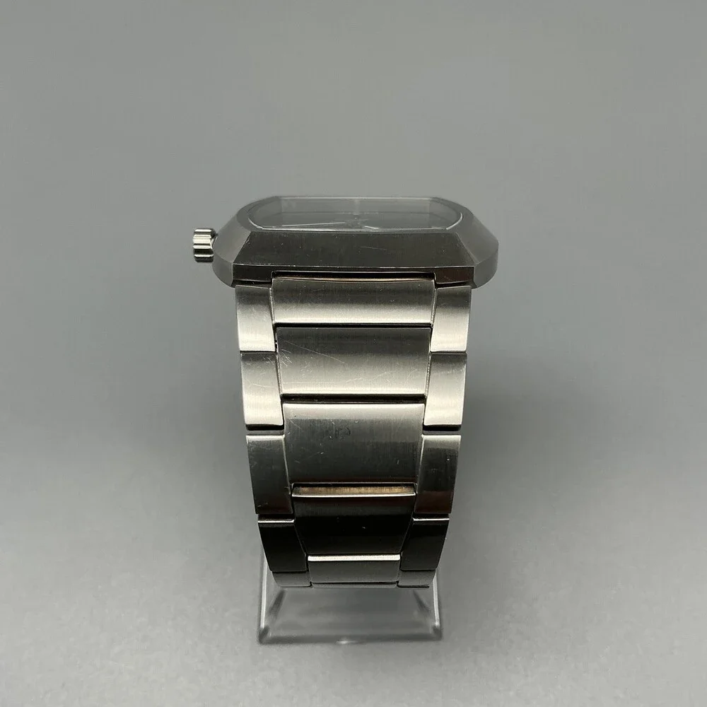 Patrick Acrux Mens Watch 40mm Black Dial Stainless Date Bracelet New Batttery 7